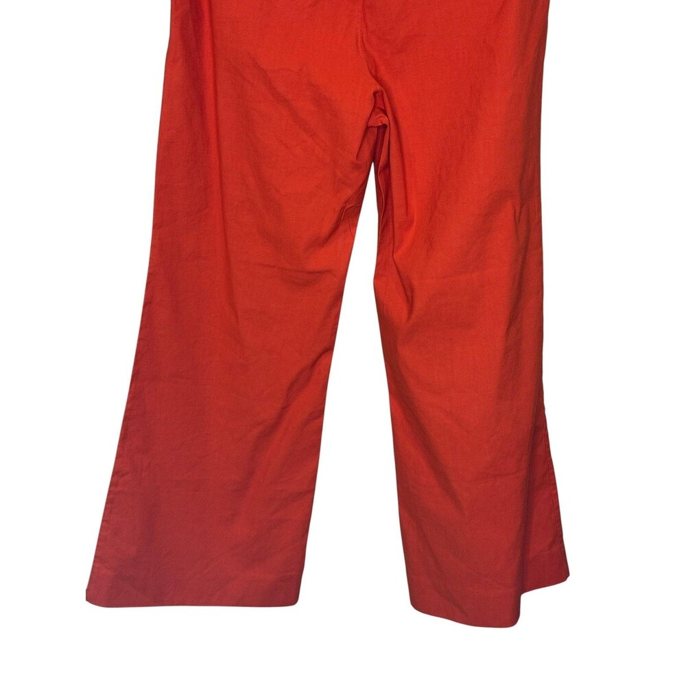 Maeve Colette Anthropologie Pants 10 Orange Linen Blend Wide Leg High Rise - Picture 8 of 11